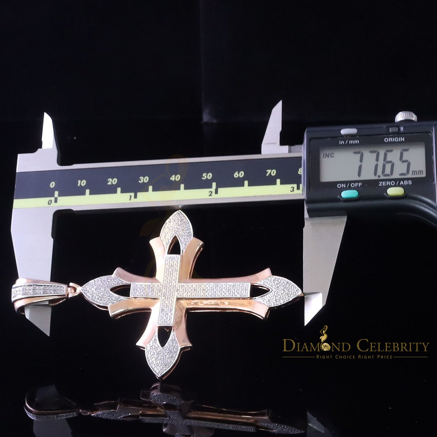 DiamondCelebritees Real 0.50ct Diamond Sterling Silver Cross Pendant