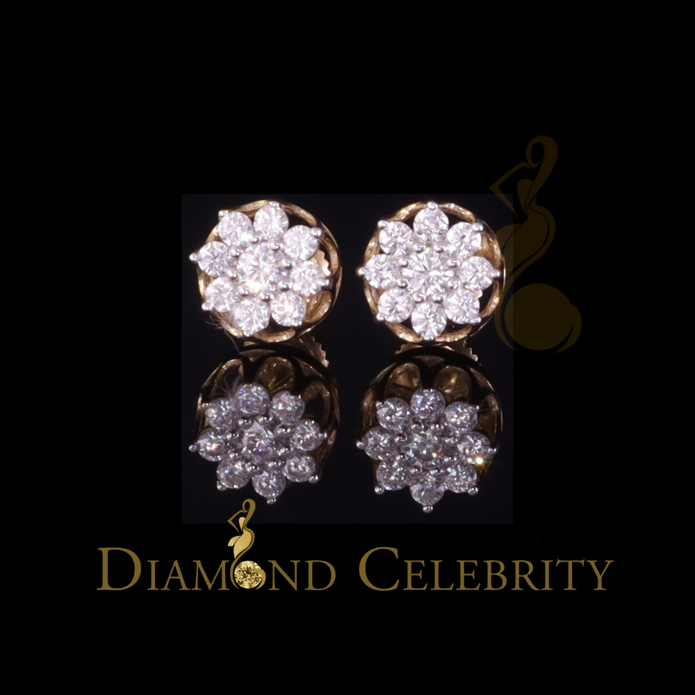 DiamondCelebritees 925 Silver Yellow 0.50ct VVS 'D' Moissanite Round Stud Earrings Men's/Womens