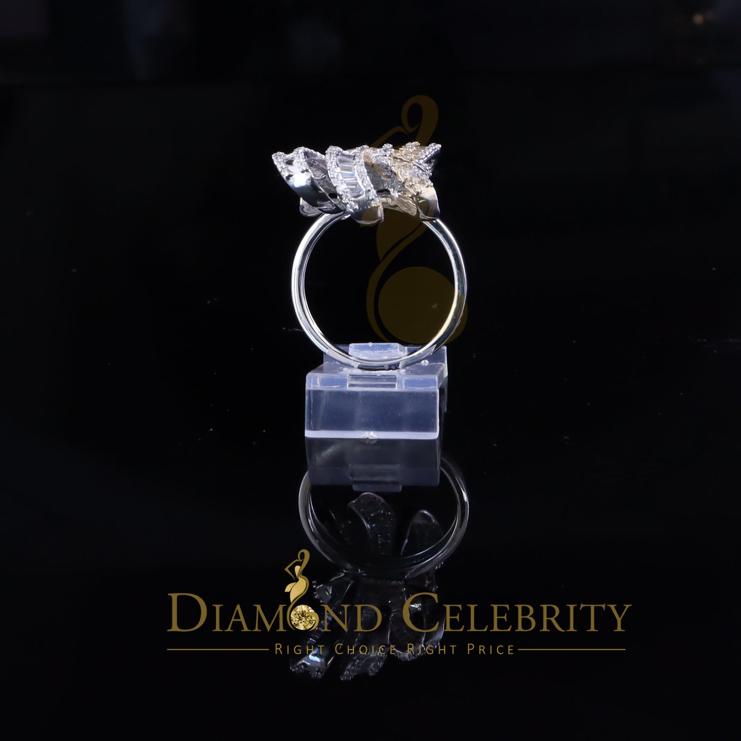 DiamondCelebritees 925 Sterling In 4.00ct Cubic Zirconia White Silver Cocktail Womens Ring Size 9