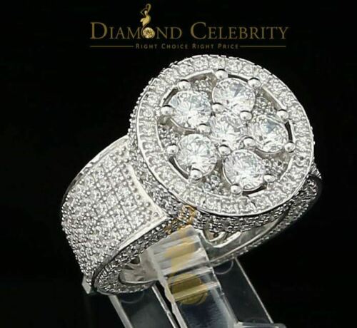 DiamondCelebritees White 925 Silver Sterling 14.00ct Round Cubic Zirconia Fashion Men's Ring SZ9.5