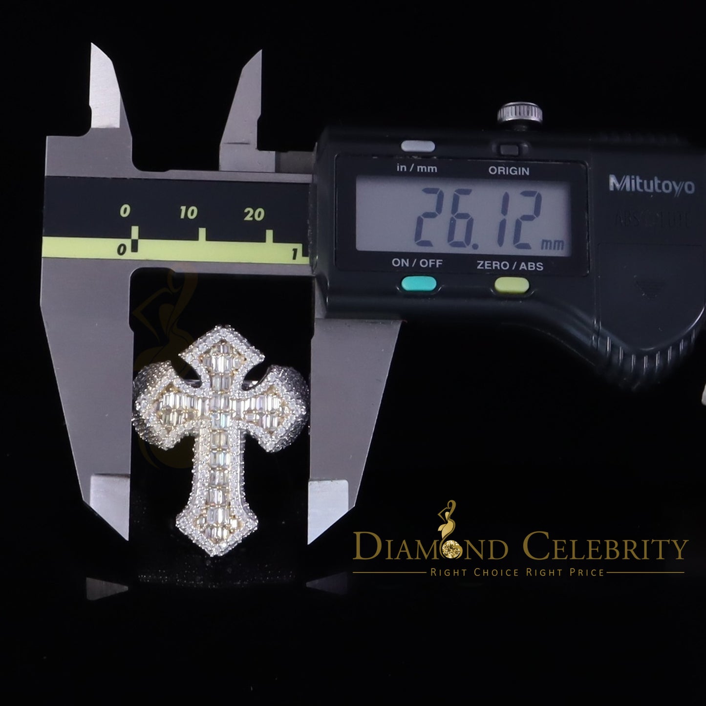 DiamondCelebritees White Cross Men's Baguette 925 Sterling Silver 6ct VVS D Moissanite Rings SZ 10