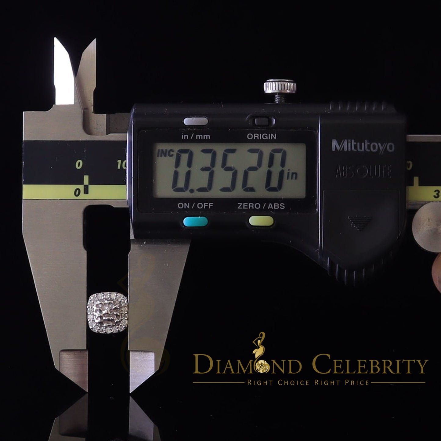 Diamondcelebritees 1.00ct Moissanite White 925 Silver Womens Round Edge Square Shape Nugget Earring