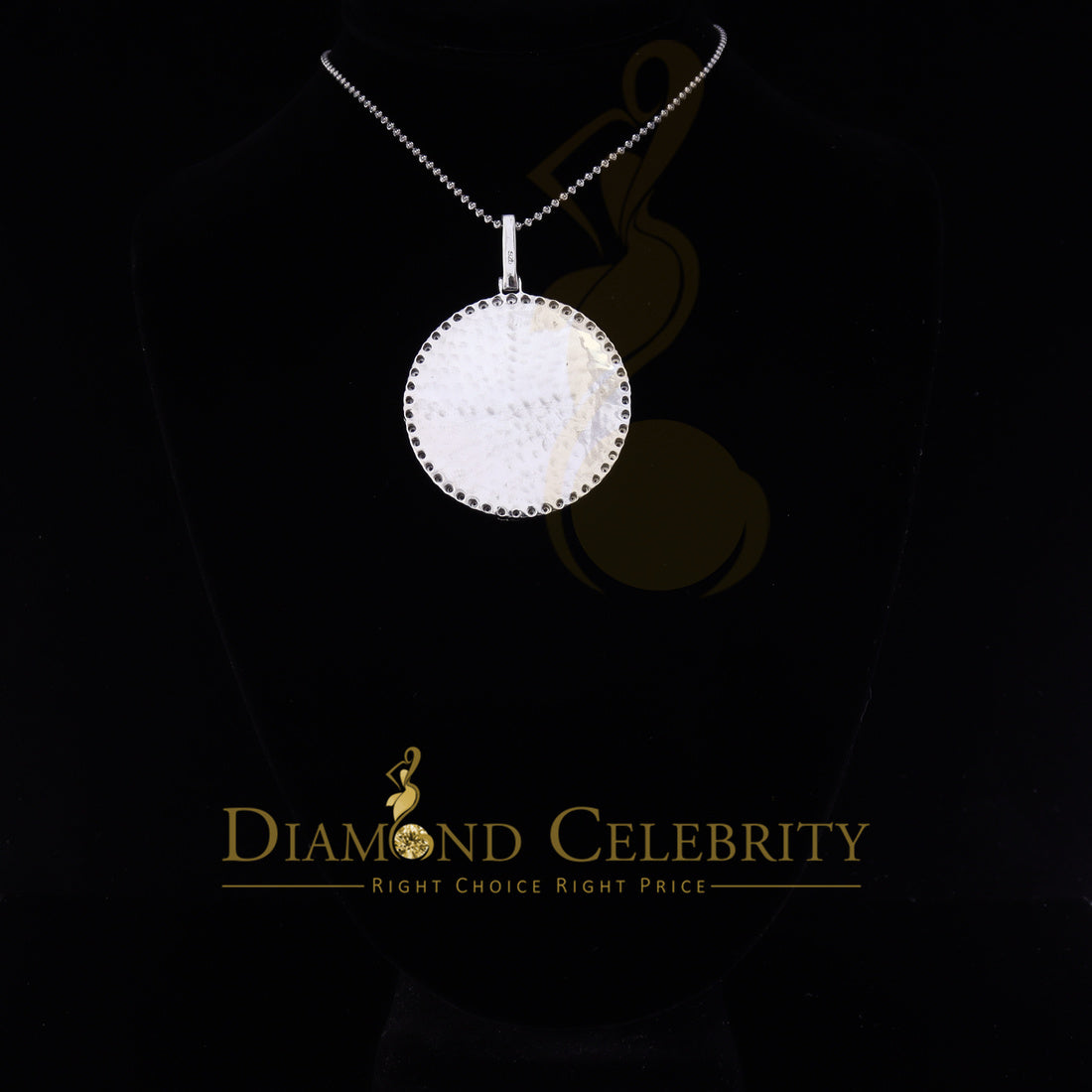 DiamondCelebritees Real 0.25ct Diamond 925 Sterling Silver 2" PICTURE Charm Fashion White Pendant
