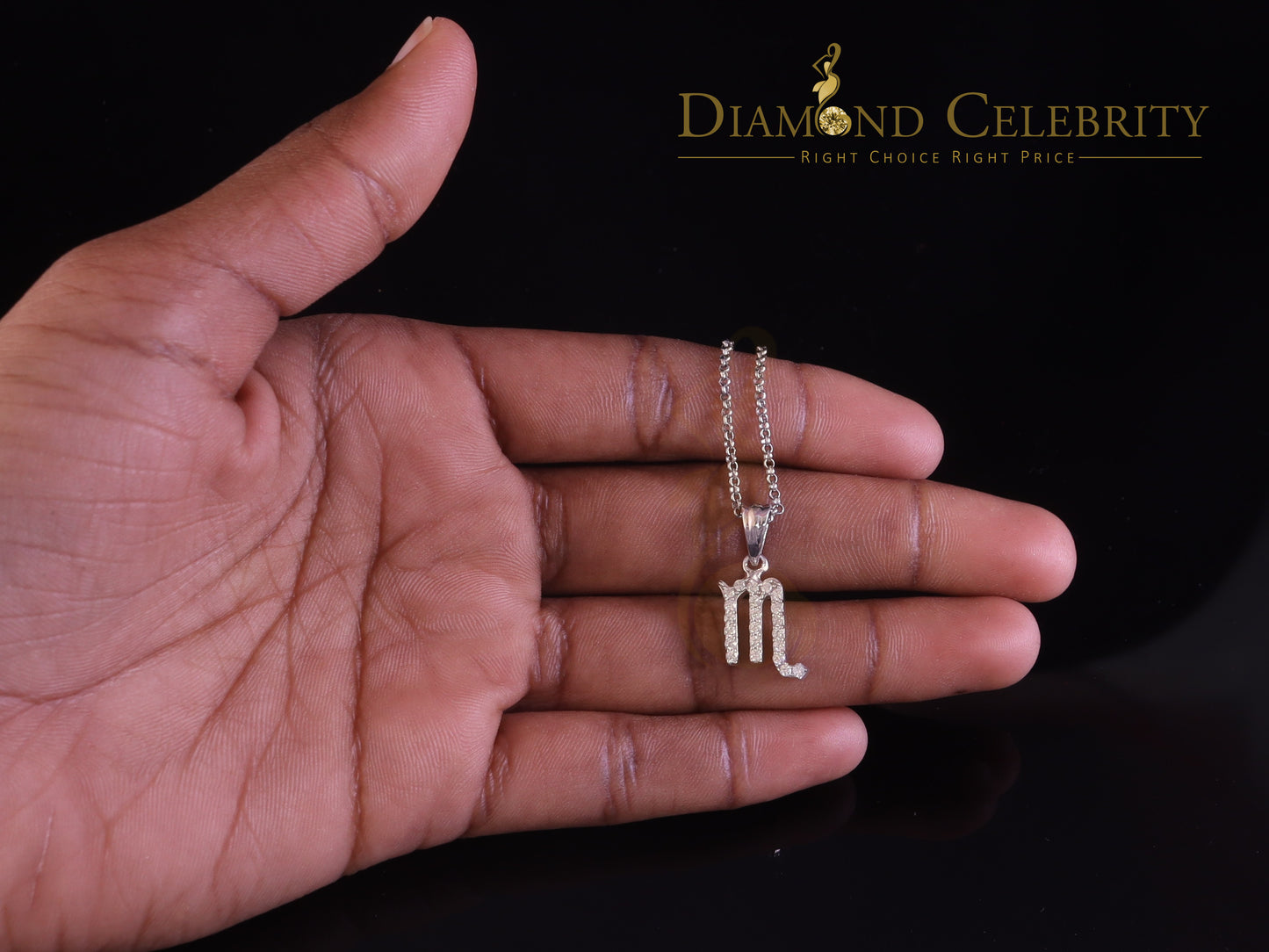 DiamondCelebritees 0.55ct Cubic Zirconia White Silver SCORPION NOVEMBER Month Pendant Men & Women