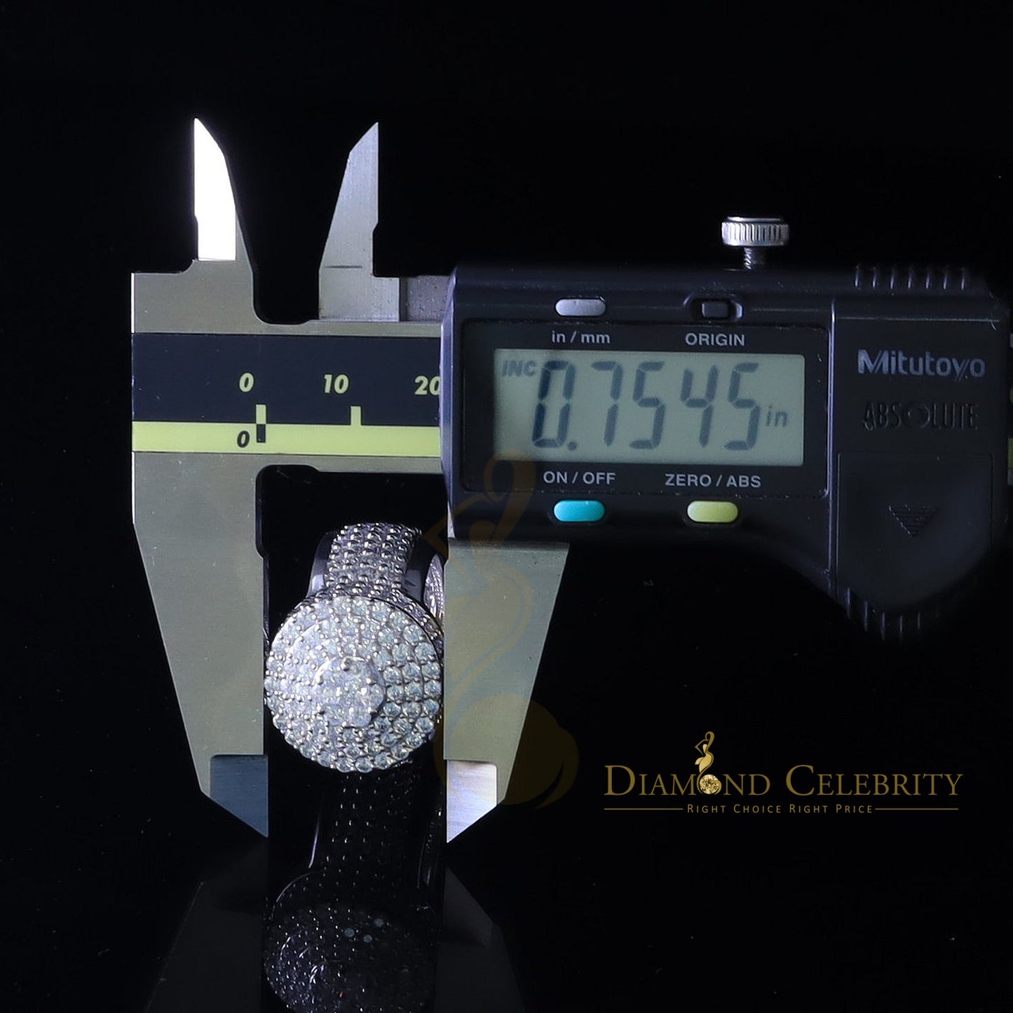 DiamondCelebritees 925 Silver White 15.00ct Cubic Zirconia Engagement Men's Round Ring Size 9.5