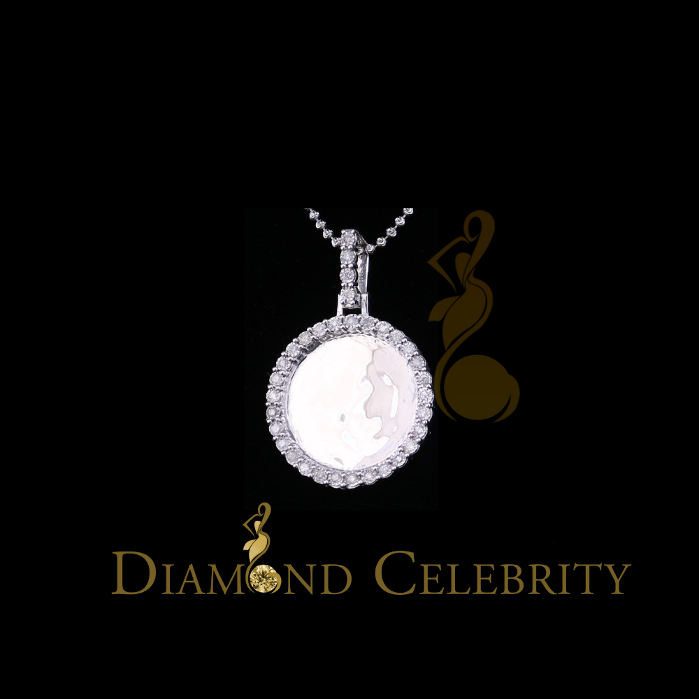 DiamondCelebritees Real 0.66ct Diamond 925 Sterling Silver 1.25" PICTURE Pendant Fashion White