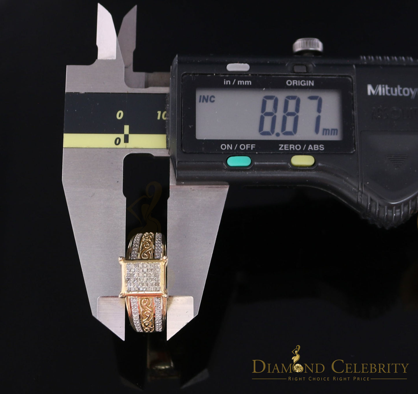 DiamondCelebritees Real Diamond 0.50 CT 925 Silver Yellow Shiny Womens Square Engagement Ring SZ 8