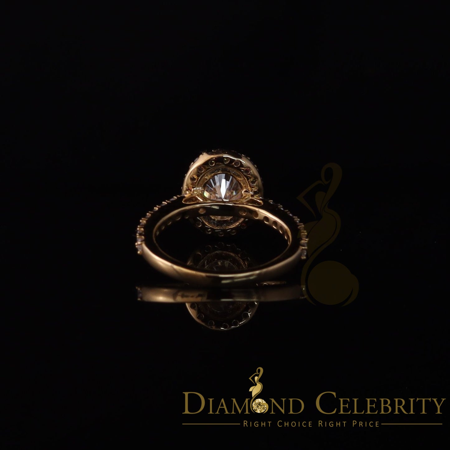 King Of Blings 10K Yellow Gold 3.00CT 'VVS' 'FL' D clr Oval Cut Moissonite Womens Ring S/7