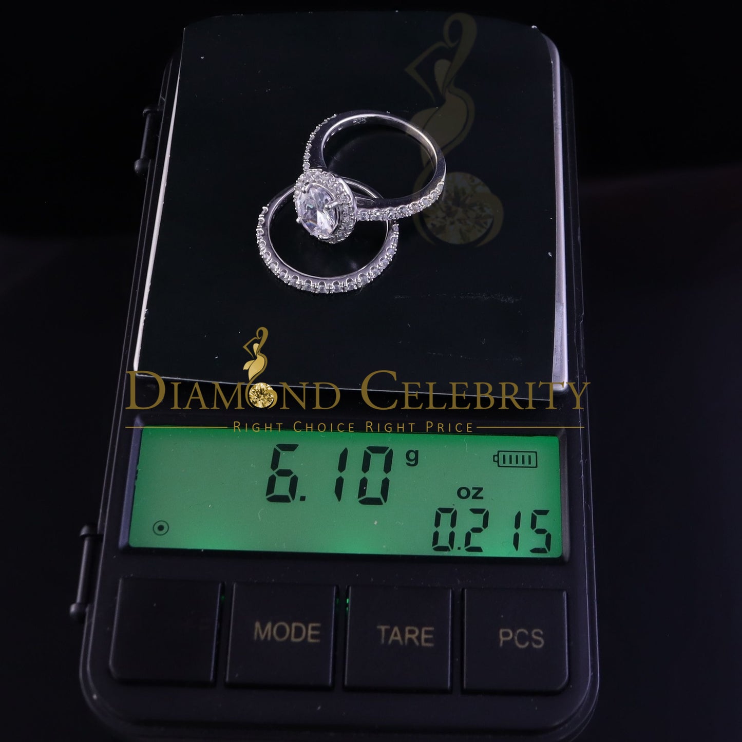 DiamondCelebritees 5.28ct White Cubic Zirconia 925 Sterling Silver Bridal Fashion Womens Ring SZ 7