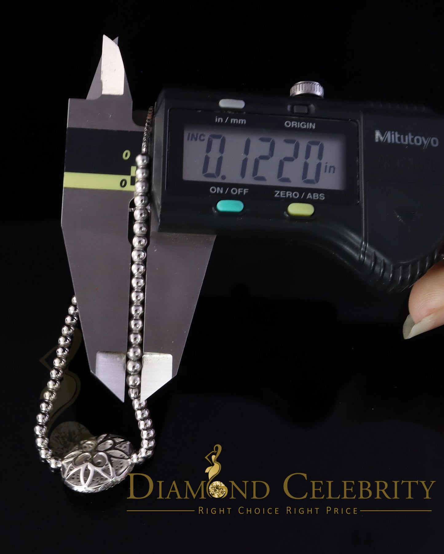 Diamondcelebritees Adjustable Round Tennis Style White Sterlng Silver Cubic Zirconia Bracelete
