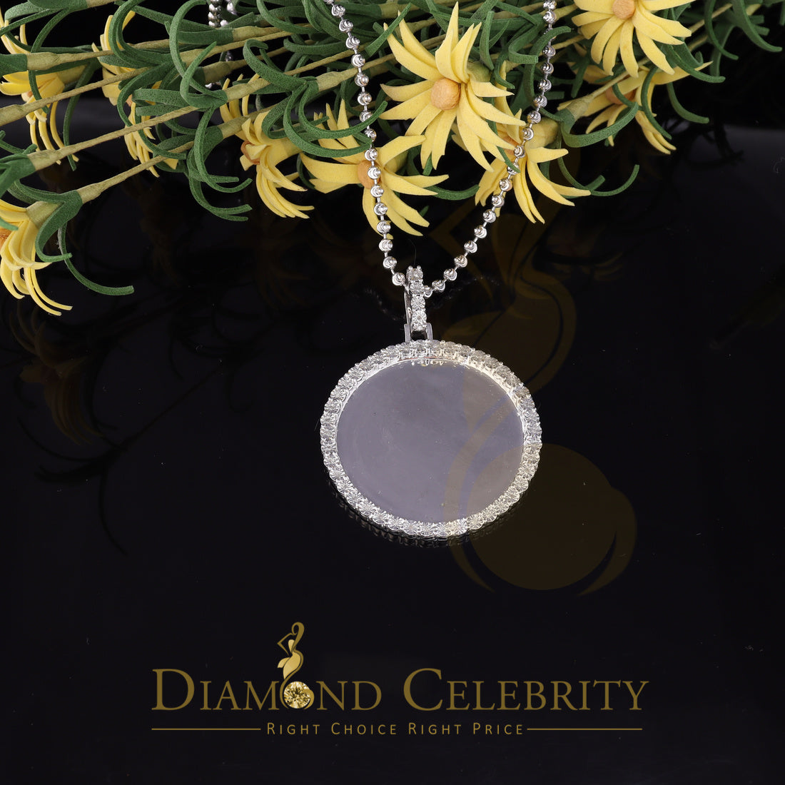 DiamondCelebritees Real 0.25ct Diamond 925 Sterling White Silver 1.75" PICTURE Fashion Pendant