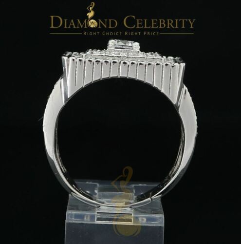 DiamondCelebritees Men's 6.25ct Cubic Zirconia White Silver Round Adjustable Ring From SZ 11 to 13
