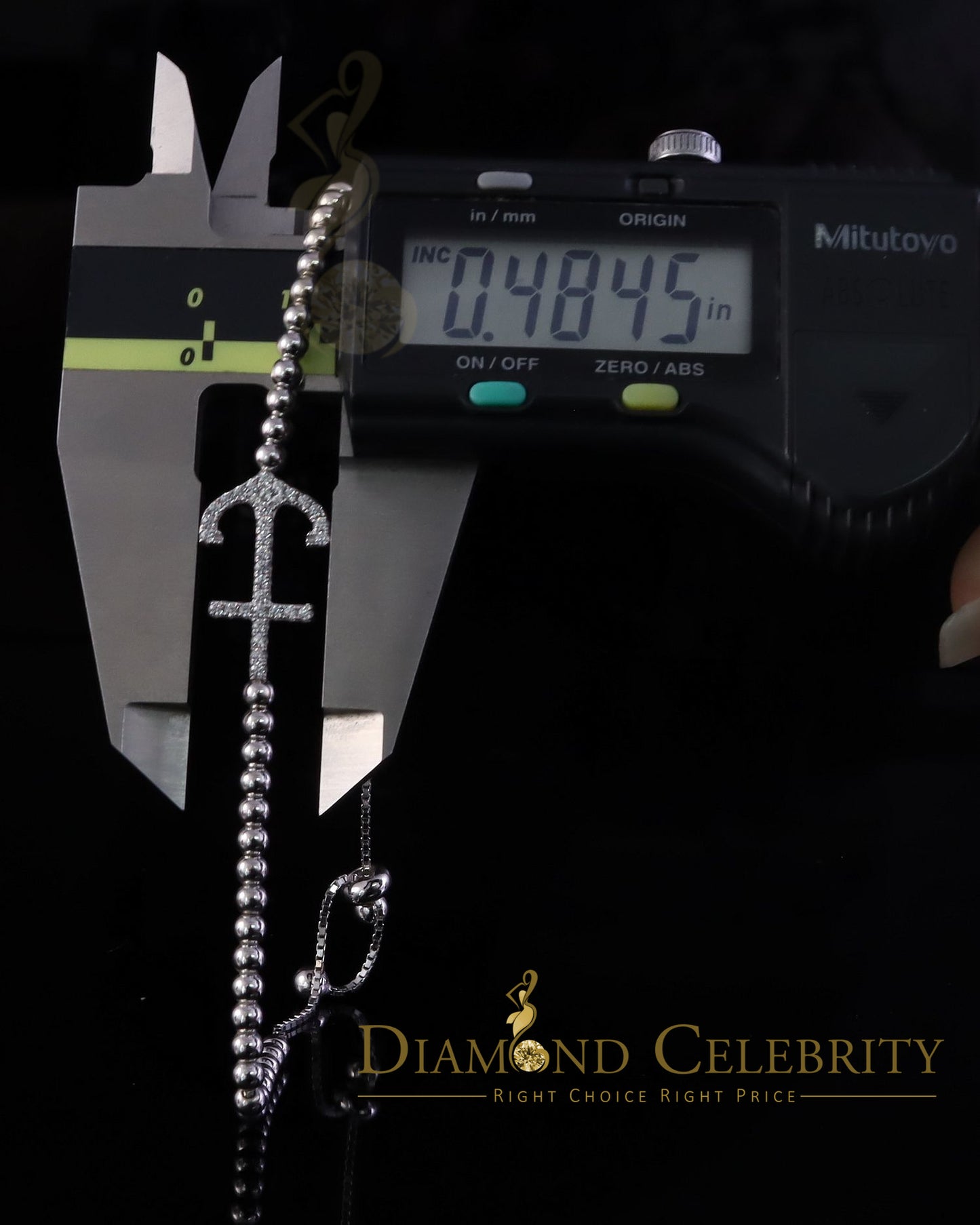 Diamondcelebritees Anchore Pearl Style Chain White Sterlng Silver Cubic Zirconia Adjtable Bracelete