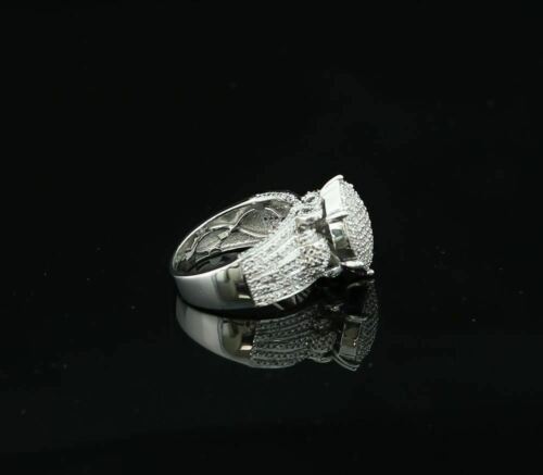 DiamondCelebritees Diamond 0.20CT 925 Sterling White Silver Engagement Cocktail Womens Ring Size 7