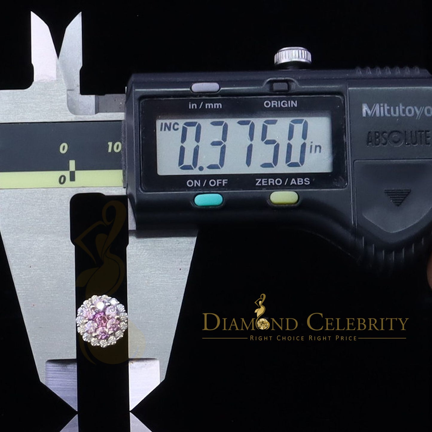 Diamondcelebritees Men's/Women's 925 Silver White 1.33ct VVS D Pink Moissanite Round Stud Earrings