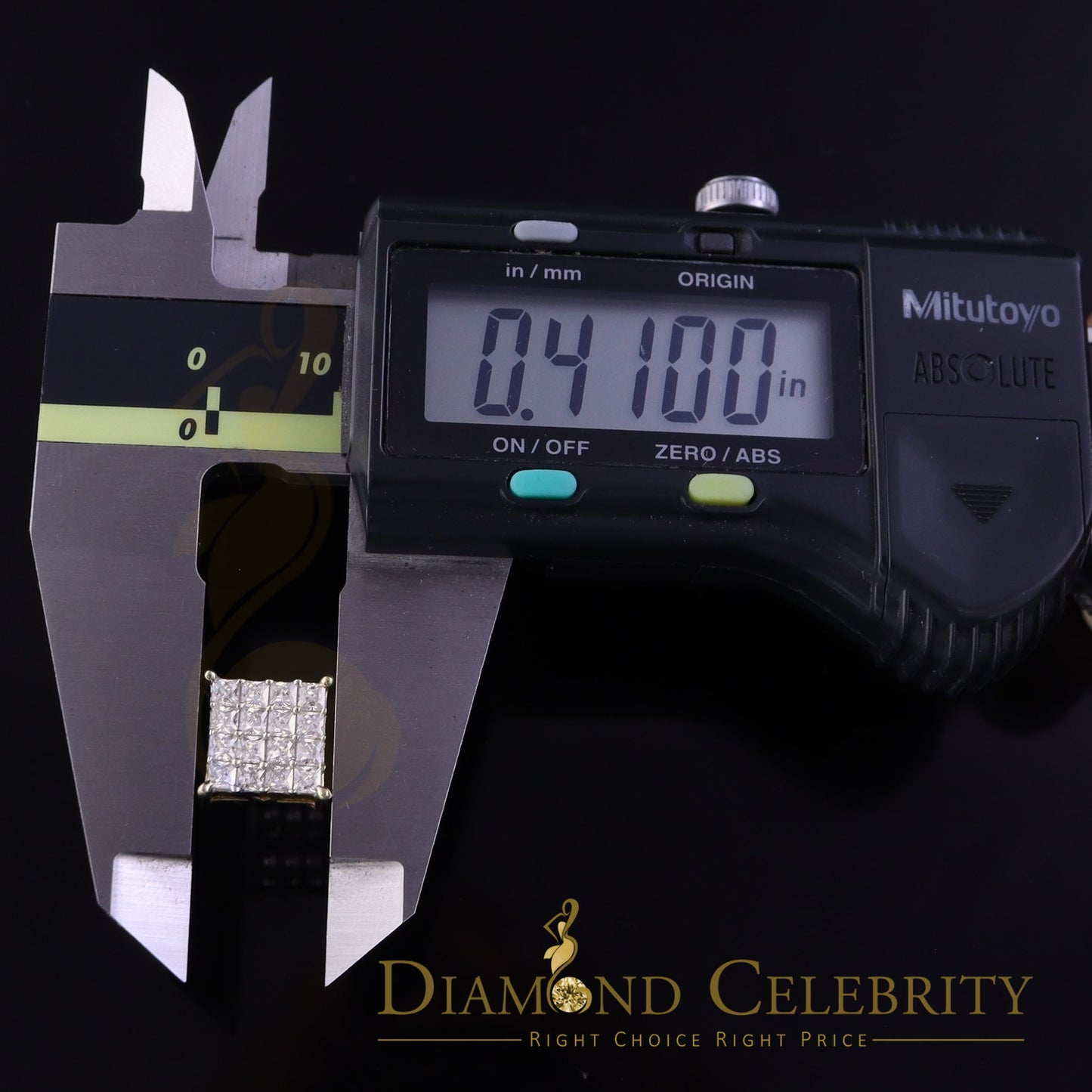 DiamondCelebritees 925 Yellow Silver 2.88ct Cubic Zirconia Women's & Men's Hip Hop Square Earrings