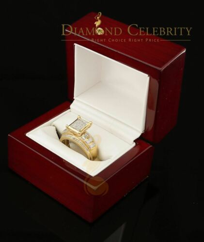 DiamondCelebritees Real Diamond 0.75ct Engagement Silver WomensYellow Rings Size 6.50 Square Shape