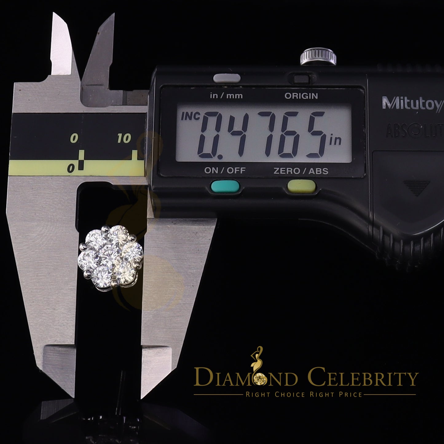 DiamondCelebritees 925 Silver White 1.56ct Cubic Zirconia Hip Hop Floral Women's & Men's Earrings