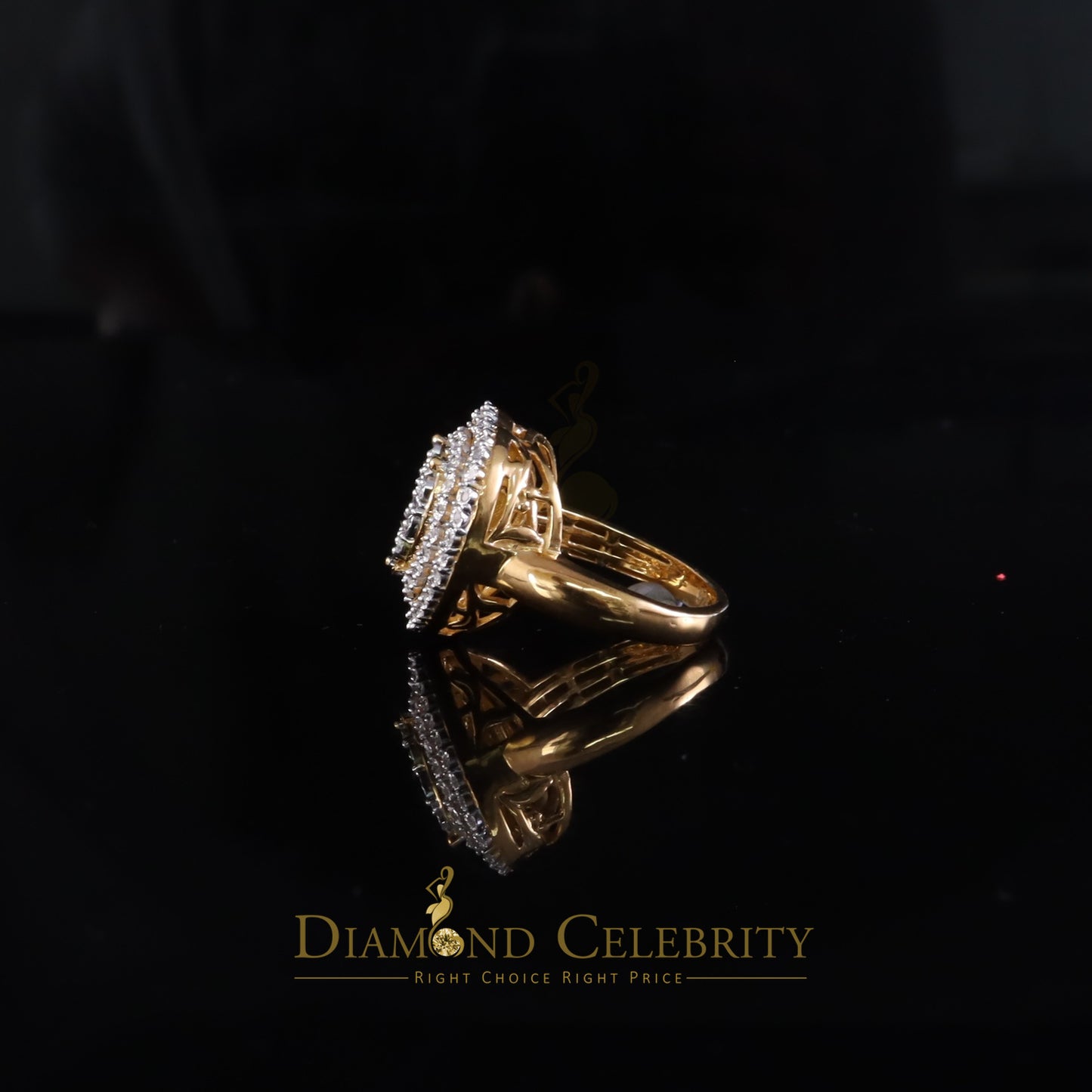 DiamondCelebritees New Yellow Double Heart Real Diamond 0.33ct 925 Sterling Silver Womens Ring SZ 8