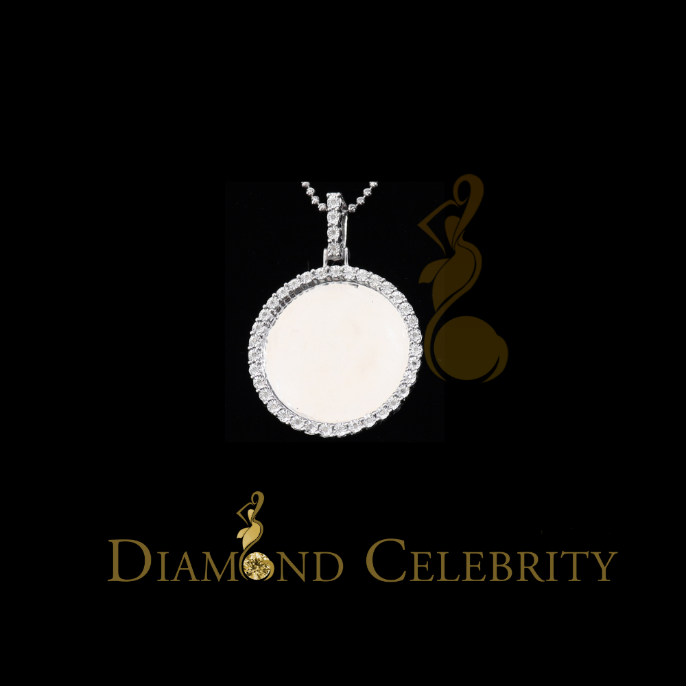 DiamondCelebritees Real 0.15ct Diamond 925 Sterling Silver 1.50" PICTURE Fashion White Pendant