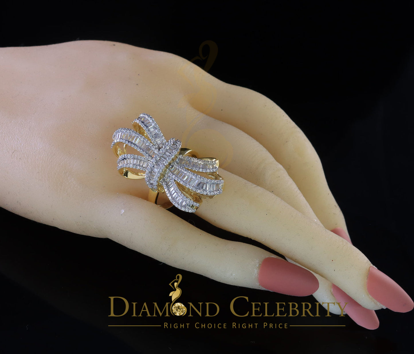 DiamondCelebritees 4.20ct Cubic Zirconia In 925 Sterling Yellow Silver Cocktail Womens Ring Size 9