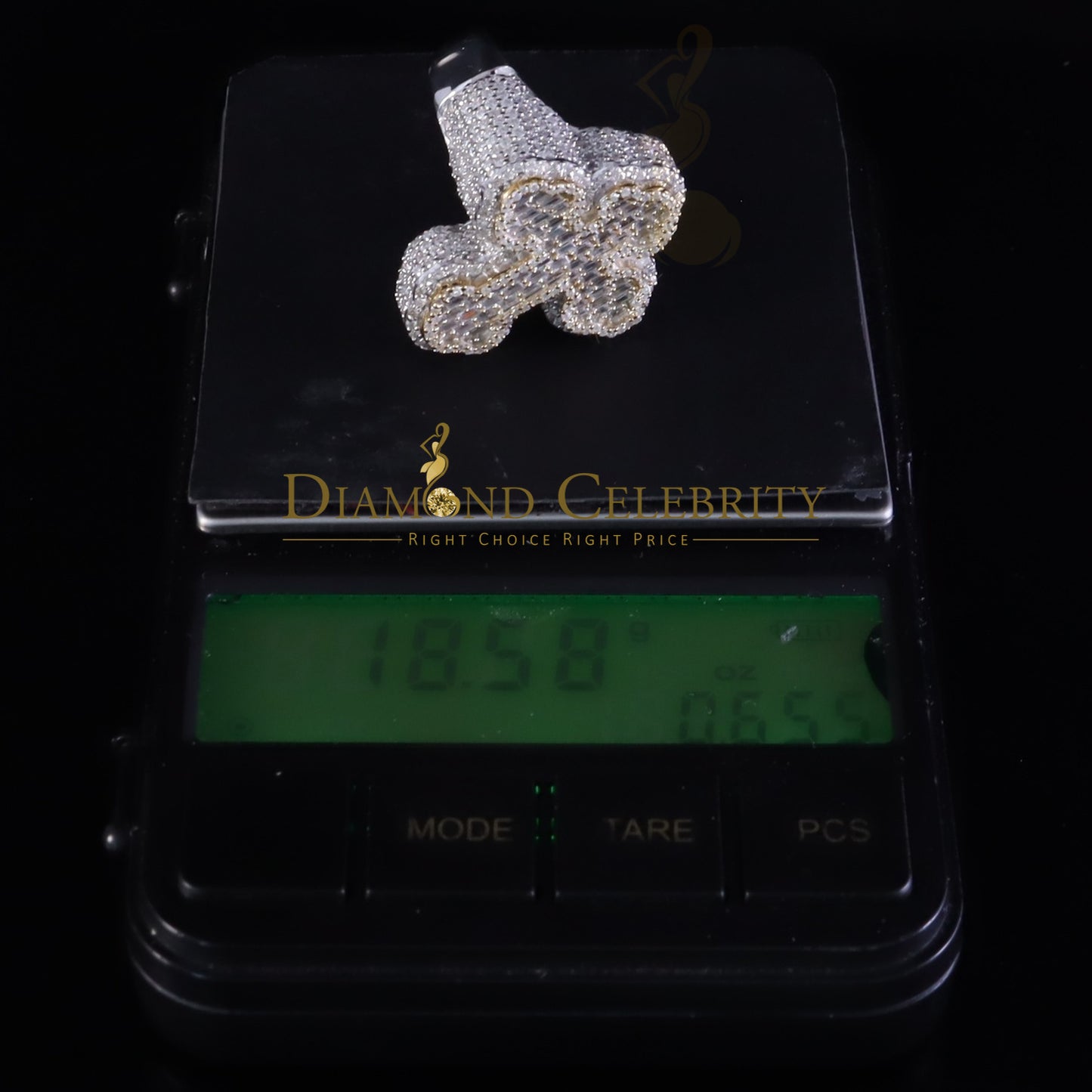 DiamondCelebritees New White 925 Sterling Silver 6.00ct VVS D Moissanite Rings Size 10 Cross Men's