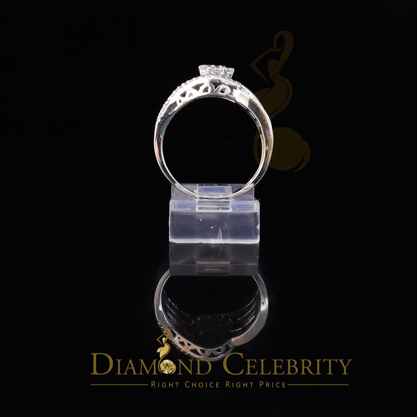 DiamondCelebritees 925 Sterling Silver 1.70ct White Cubic Zirconia Engagement Womens Ring Size 8