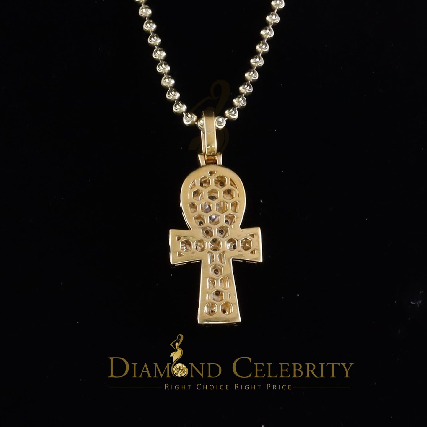 Diamondcelebritees New Ankh Pendant 925 Yellow Silver Sterling 3.50ct VVS D Moissanite Men's/Womens