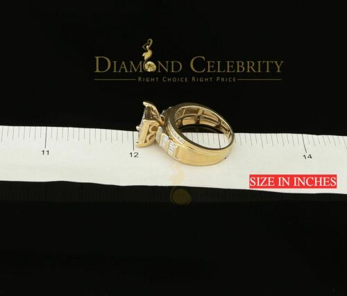 DiamondCelebritees Real Diamond 0.75ct Engagement Silver WomensYellow Rings Size 6.50 Square Shape