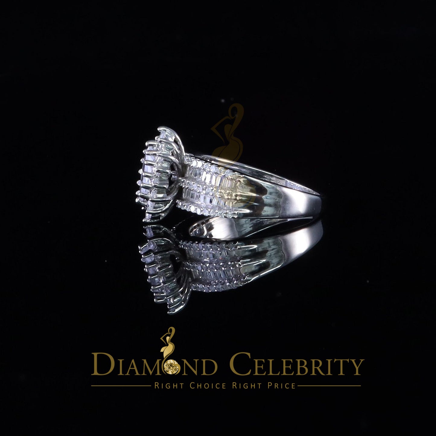 DiamondCelebritees Diamond Celebrity 925 White Sterling Silver 129 Cubic Zirconia Bridal Ring SZ 8