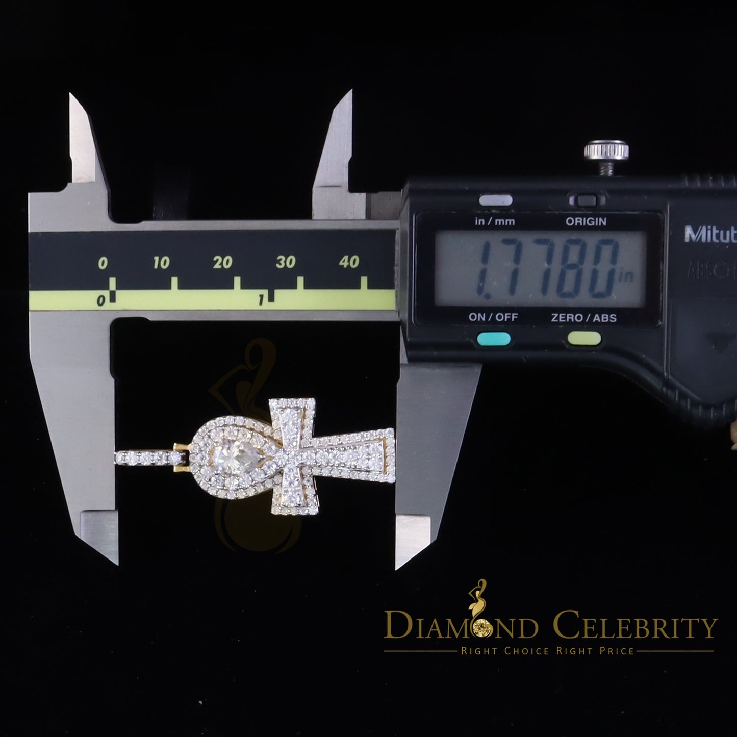 Diamondcelebritees New Ankh Pendant 925 Yellow Silver Sterling 3.50ct VVS D Moissanite Men's/Womens