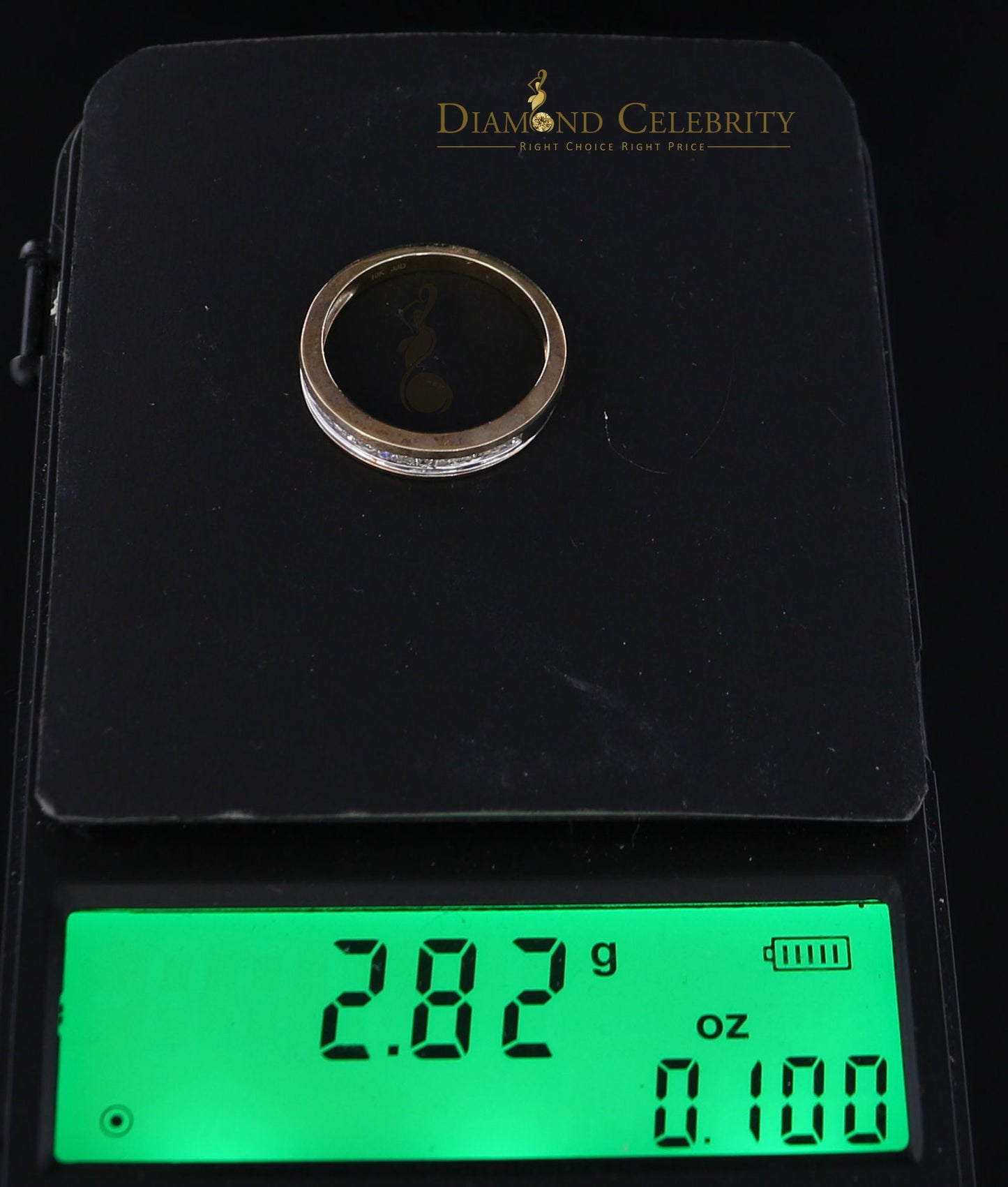 DiamondCelebritees Genuine 0.15CT Diamond Womens Round Band Ring Size 6.5 with 10K Real Yellow Gold