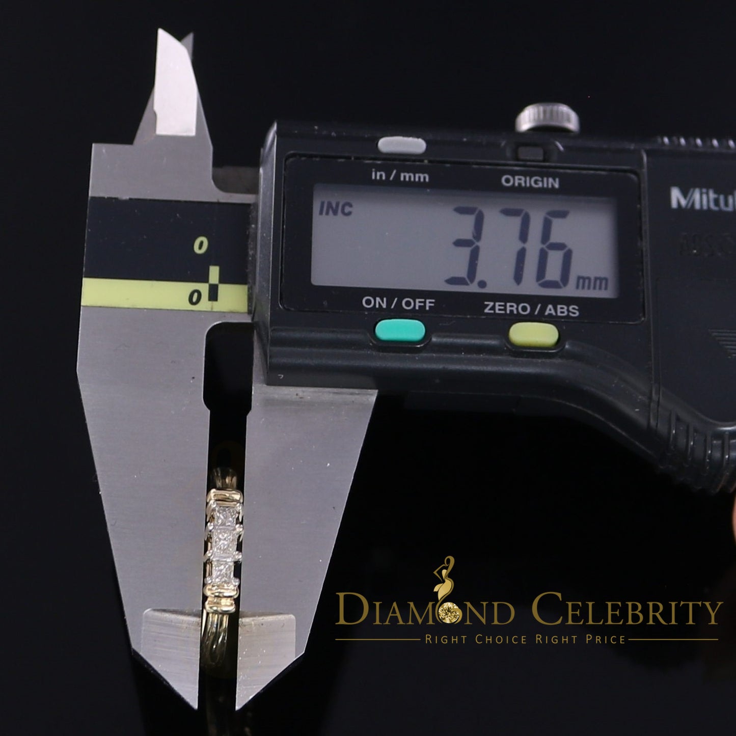 DiamondCelebritees Real 14kt Yellow Gold with 0.25CT Real Diamond Past Present Future Ring Size 7