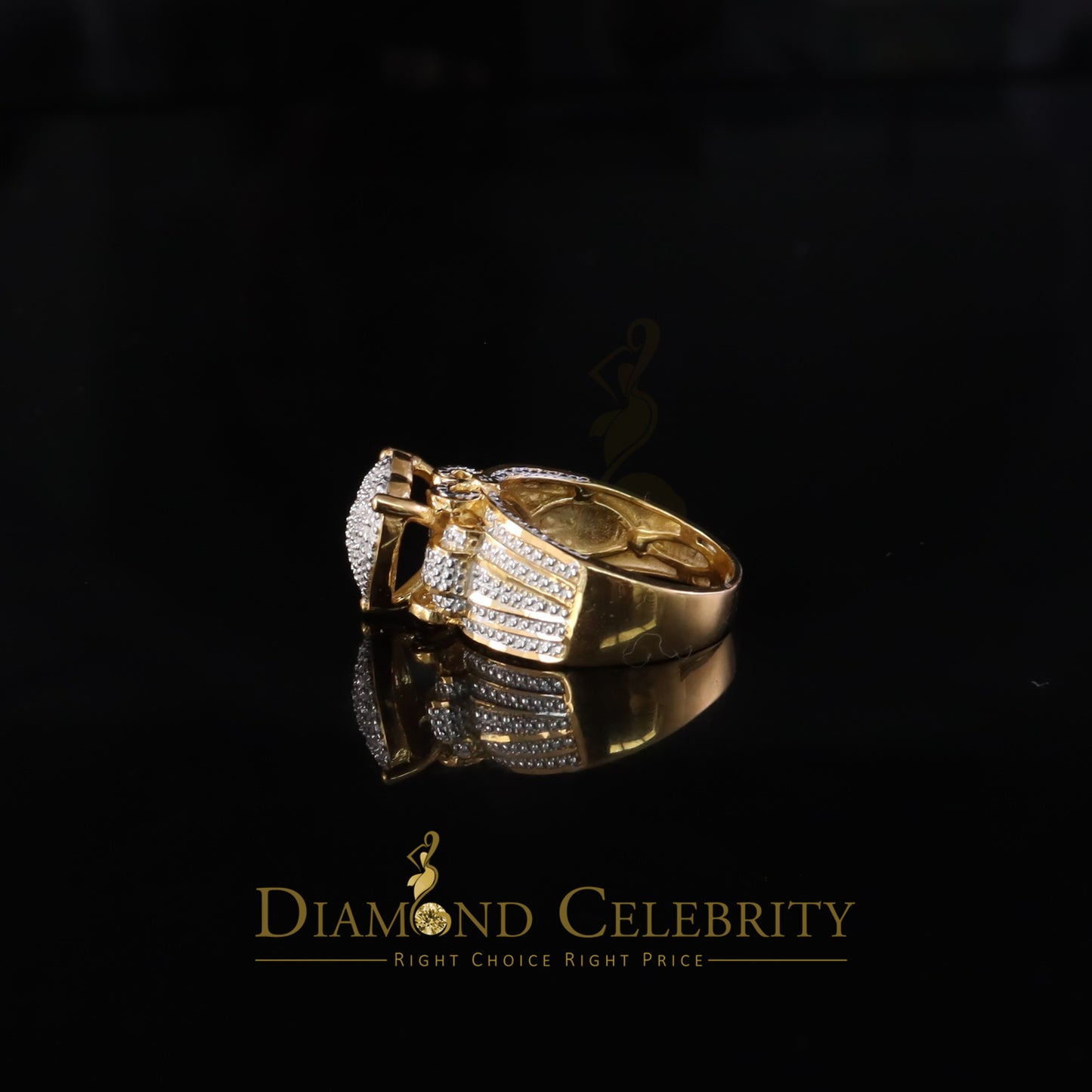 DiamondCelebritees Yellow Promise Heart Real Diamond 0.20ct 925 Sterling Silver Womens Ring Size 7