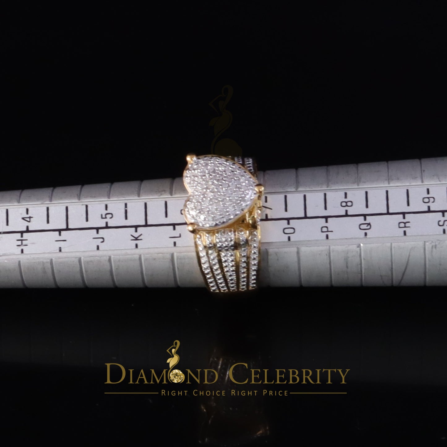DiamondCelebritees Yellow Promise Heart Real Diamond 0.20ct 925 Sterling Silver Womens Ring Size 7
