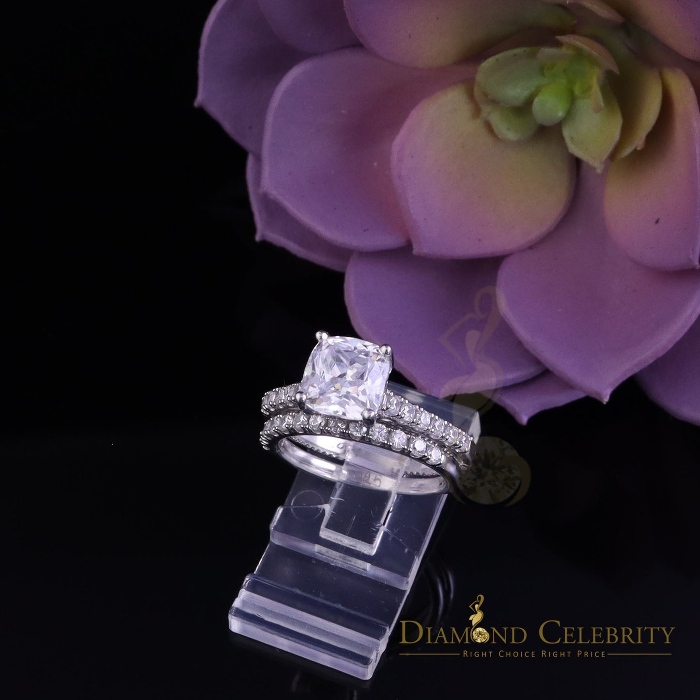 DiamondCelebritees 6.13 ct White Cubic Zirconia 925 Sterling Silver Bridal Fashion Womens Ring SZ 7
