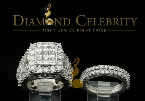 DiamondCelebritees Sterling Silver Square Cubic Zirconia 10.92ct Wedding White Womens Ring SIZE 8