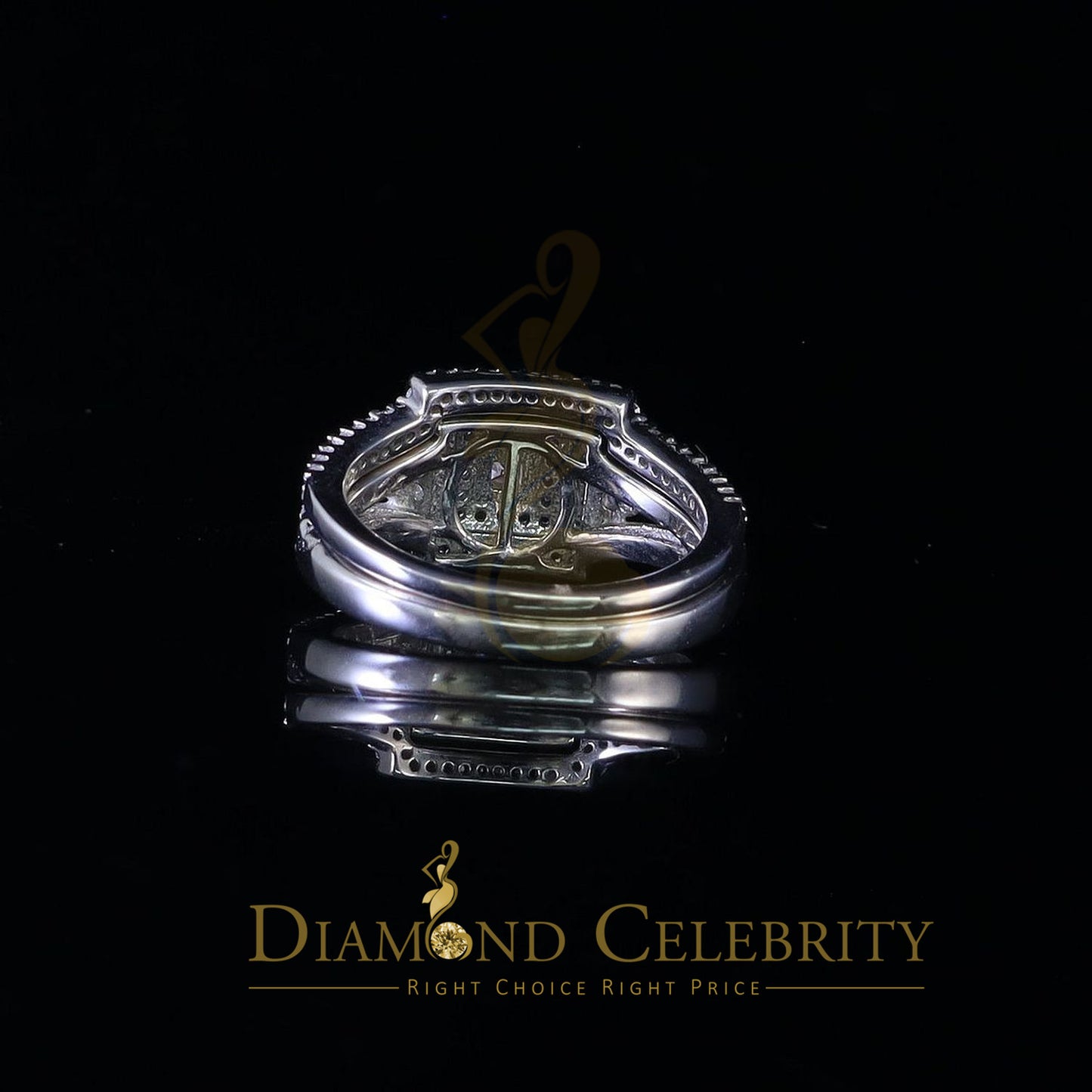 DiamondCelebritees 2.44ct Cubic Zirconia Sterling White Silver Square Bridal Womens Ring Size 7