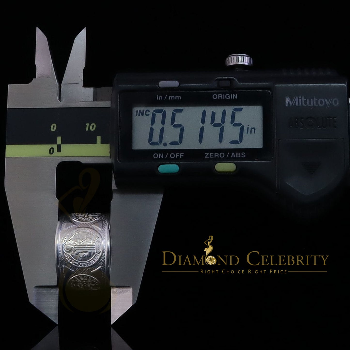 DiamondCelebritees San Benito White 925 Sterling Silver St Benedict Catholic Religious Ring SZ 8