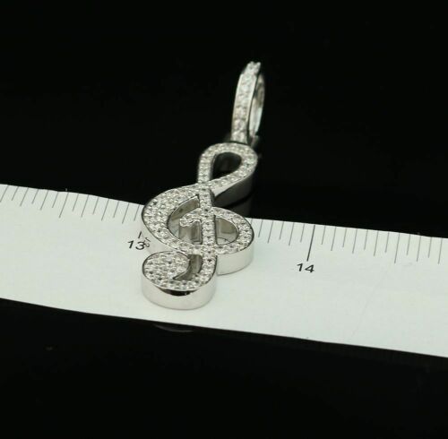 DiamondCelebritees Promise 925 White Sterling Silver MUSIC SIGN Pendant with 2.34ct Cubic Zirconia