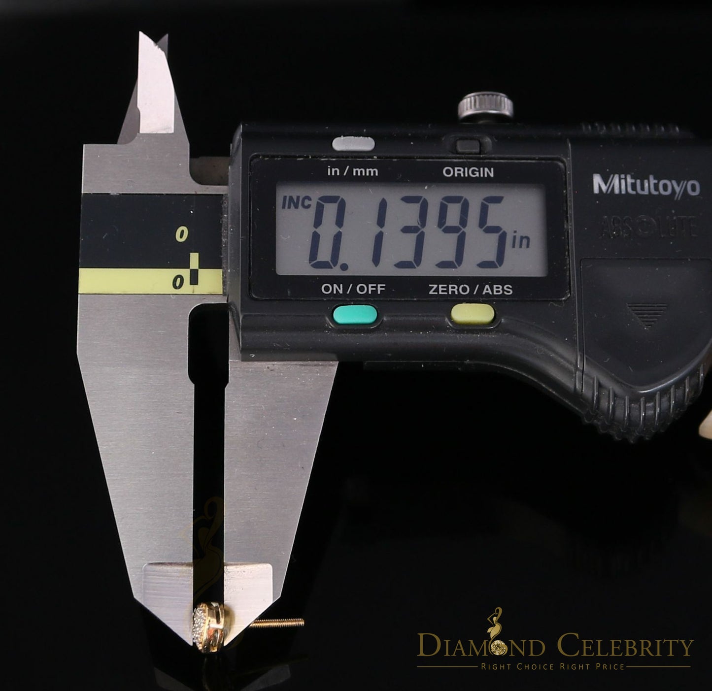 DiamondCelebritees 10K Real Yellow Gold with 0.08CT Real Diamond Men's/Women's Stud Micro Earring