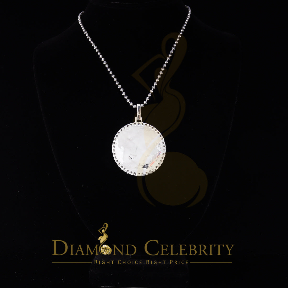 DiamondCelebritees Real 0.25ct Diamond 925 Sterling White Silver 1.75" PICTURE Fashion Pendant