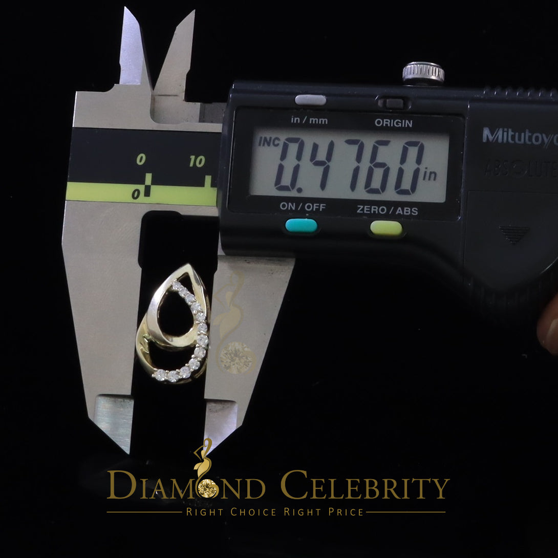 DiamondCelebritees Sterling Yellow Silver Pear Fashion Pendant with 0.00ct Cubic Zirconia Stone