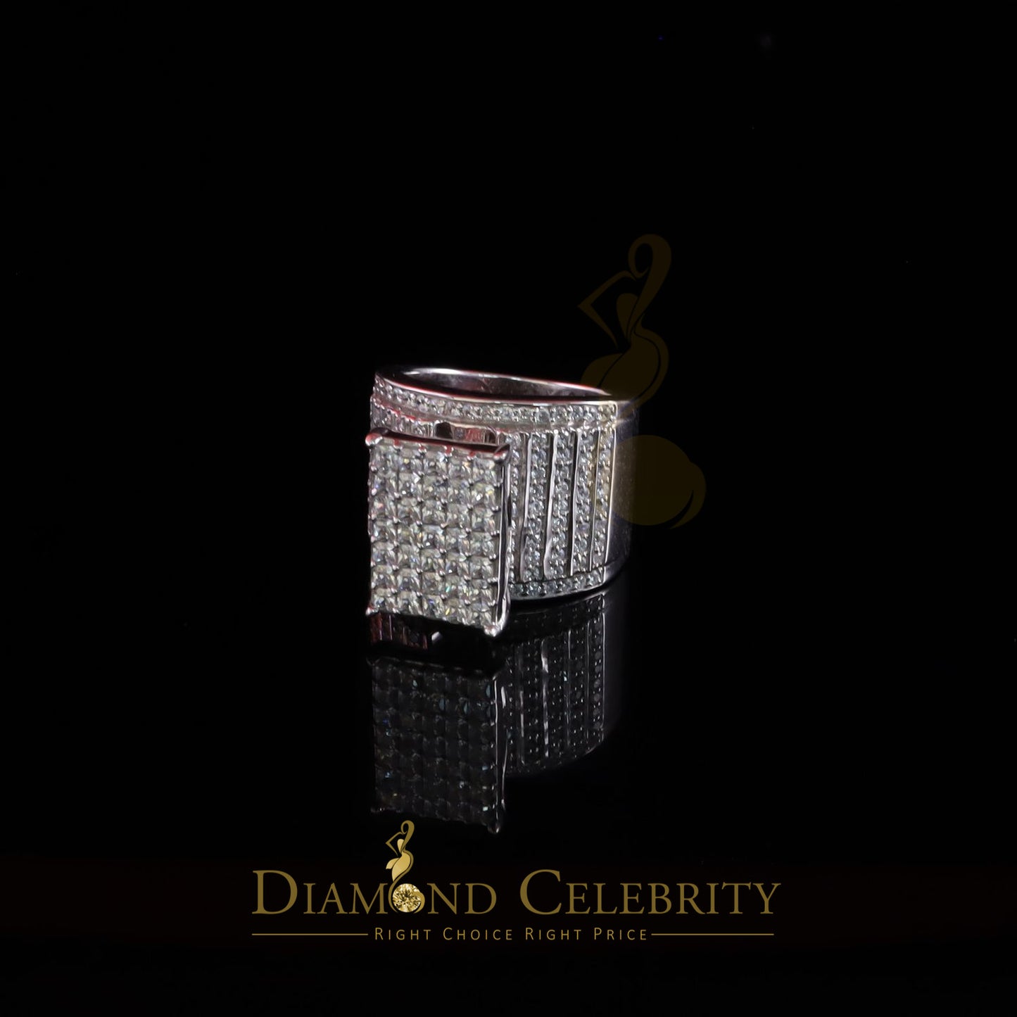 DiamondCelebritees 925 White Sterling Silver CZ 7.00ct Women's Cindarella Ring Size 8
