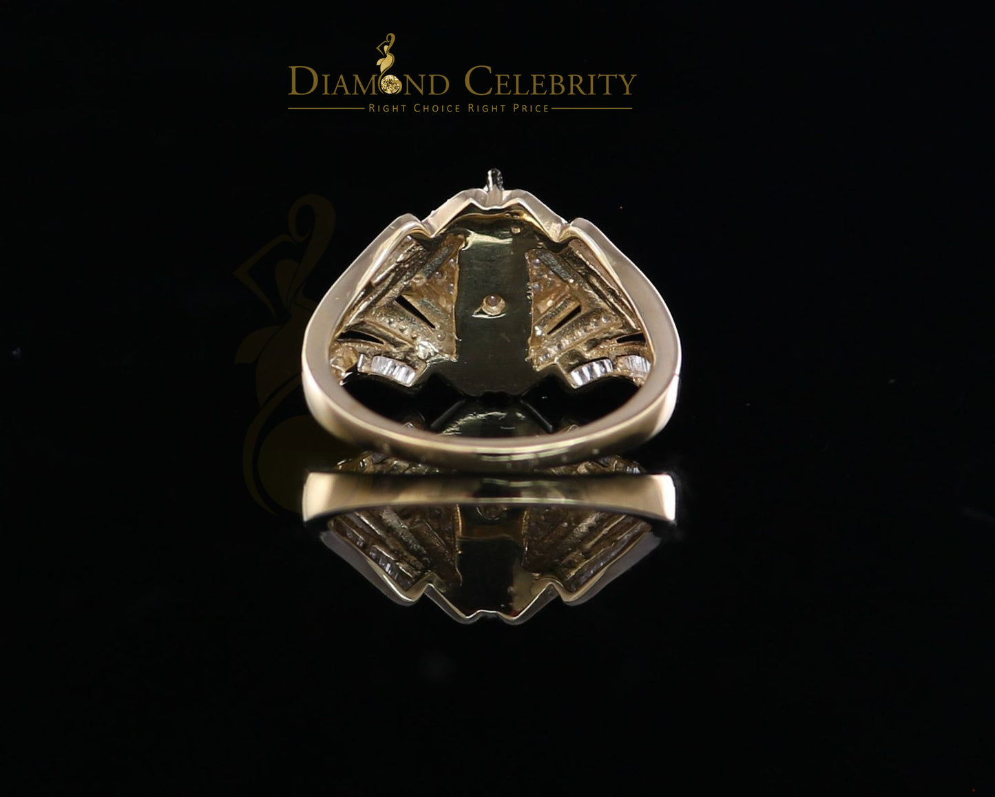 DiamondCelebritees Real 0.66ct Diamond 925 Sterling Silver Yellow Square Womens Engagement Ring SZ7