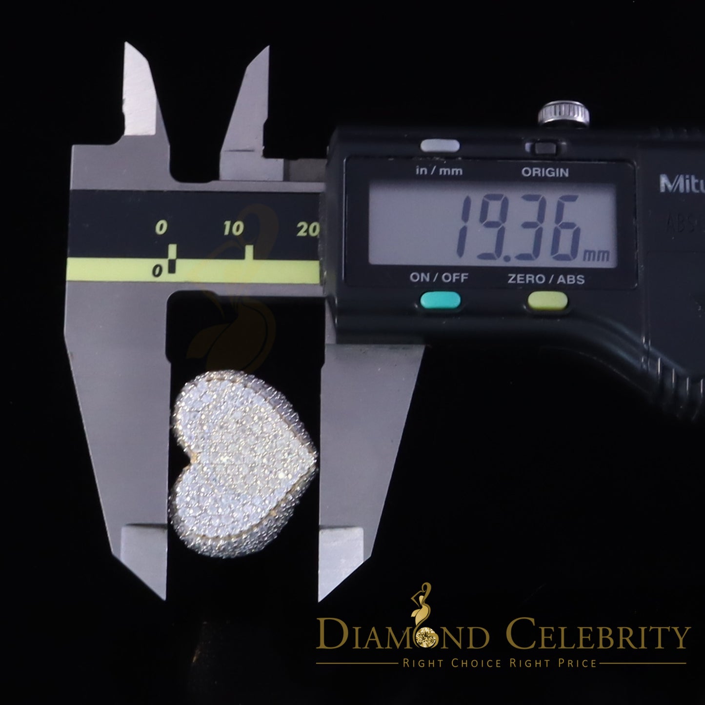 DiamondCelebritees Men's 925 Yellow Silver 5.00ct VVS 'D' Round Moissanite Heart Ring Size 8