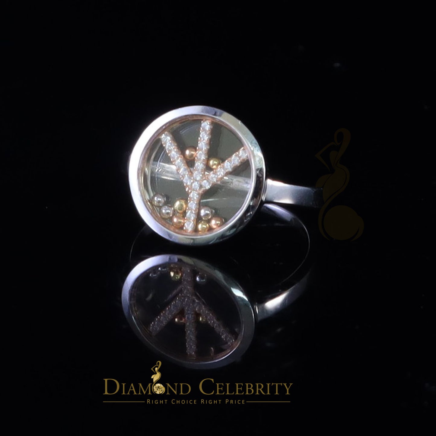 DiamondCelebritees Sterling 925 White Silver 0.30ct Round Cubic Zirconia Womens Ring Size 7