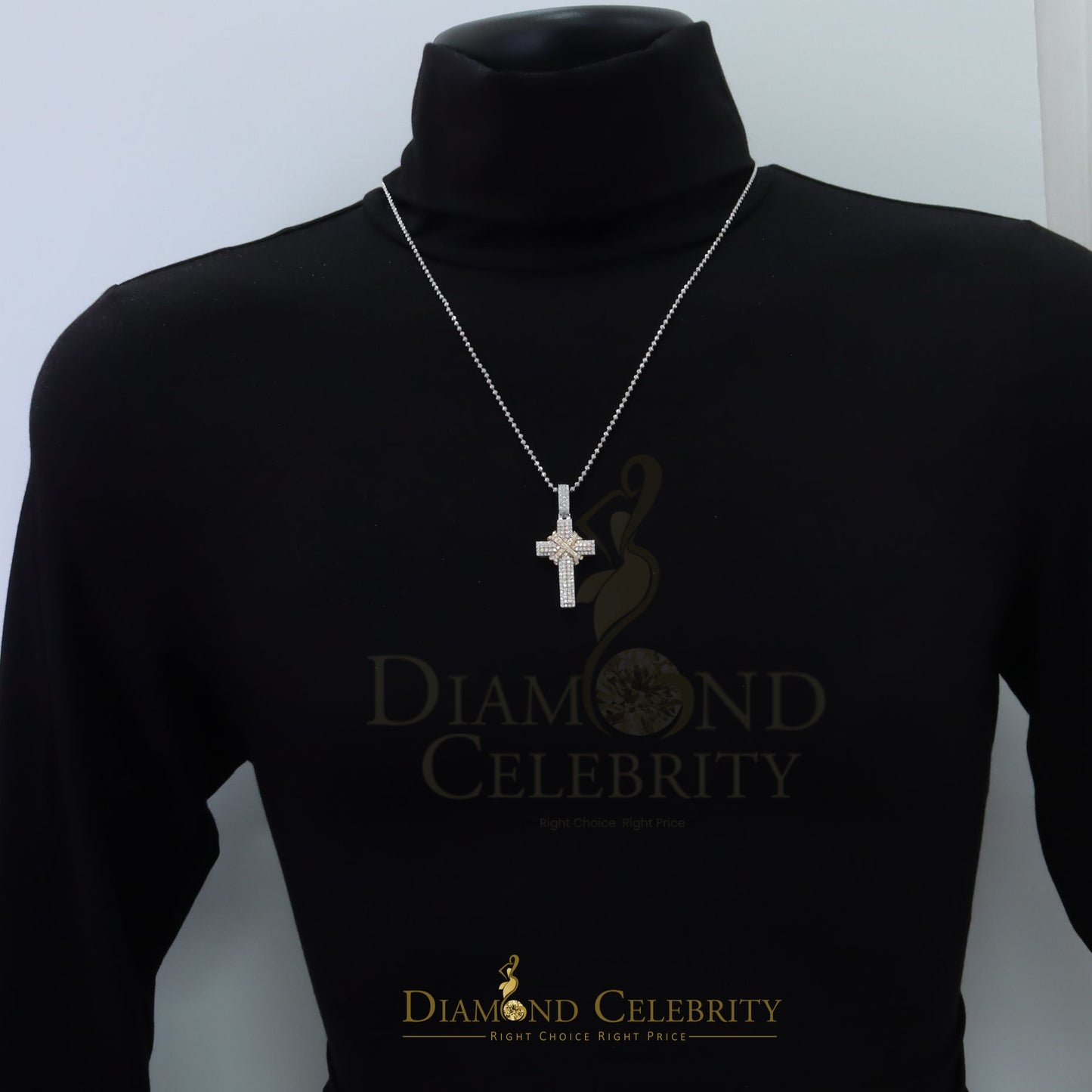 Diamondcelebritees Cross Moline Pendant Mens & Womens 2.00ct VVS D Clr Moissanite White 925 Silver