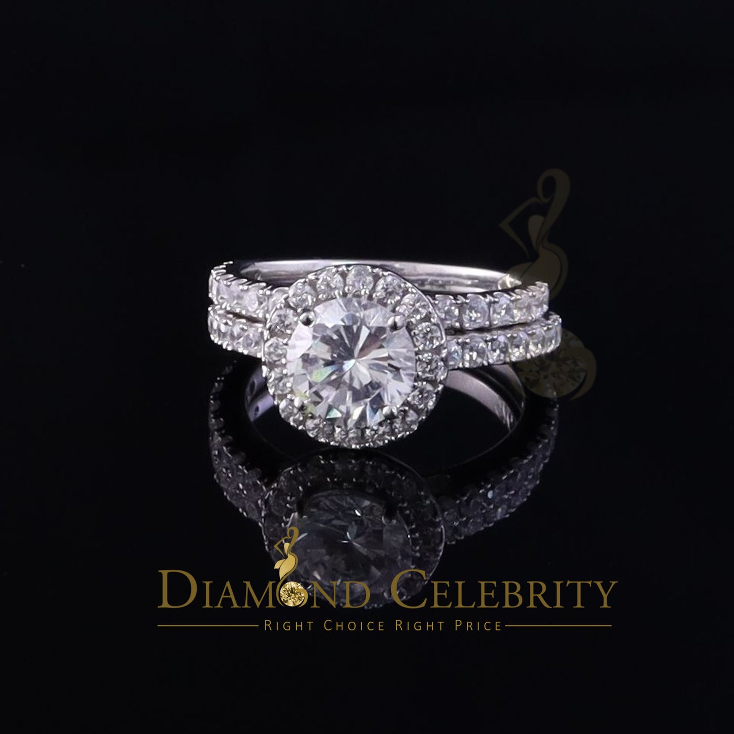 DiamondCelebritees 4.58ct White Cubic Zirconia 925 Sterling Silver Bridal Fashion Womens Ring SZ 7