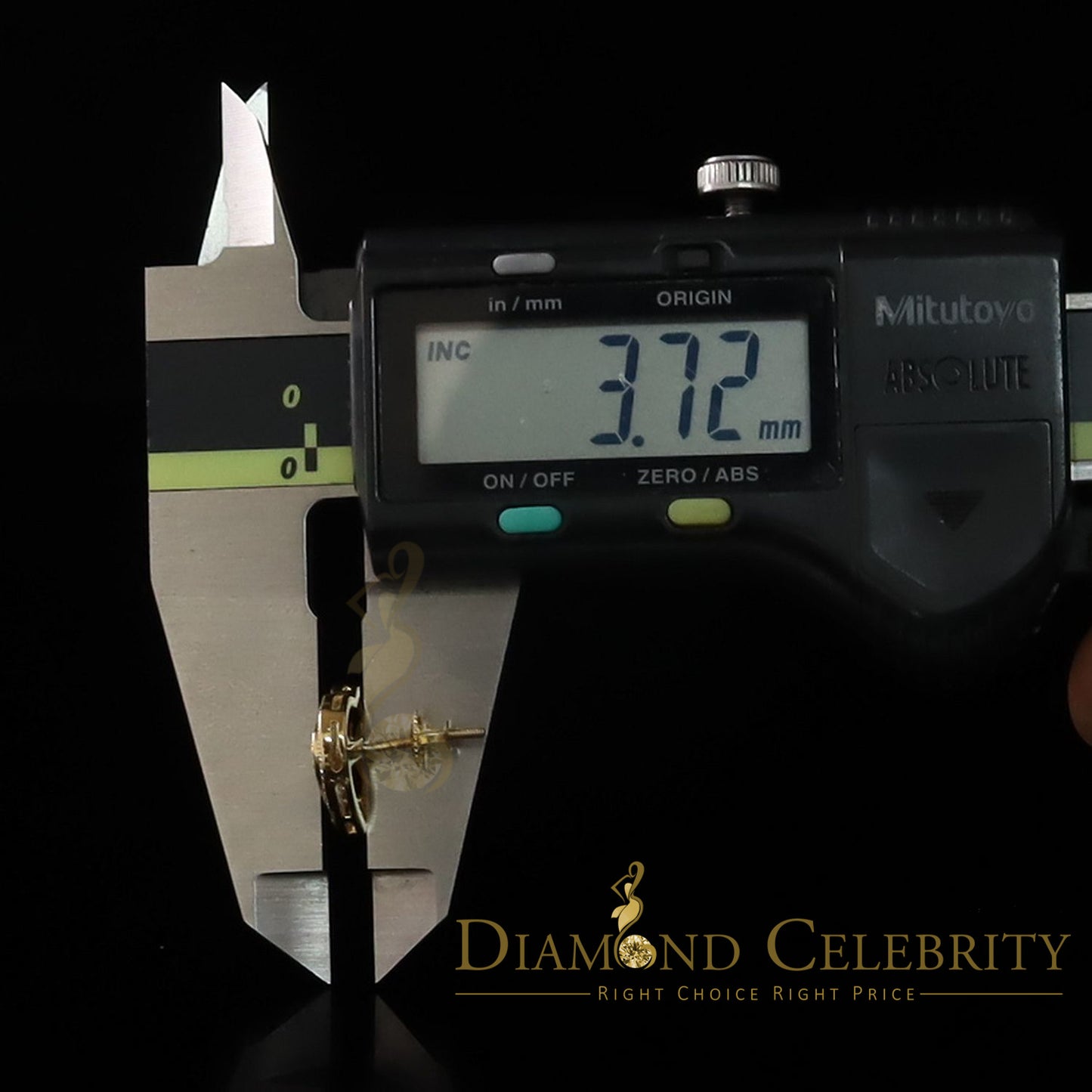 DiamondCelebritees Aretes Para Hombre Heart 925 Yellow Silver 0.30ct Diamond Women's /Men's Earring